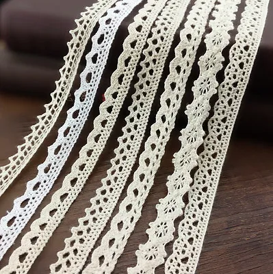 10 Yard Vintage Cotton Crochet Lace Trim Wedding Bridal Ribbon Sewing Craft • $3.28