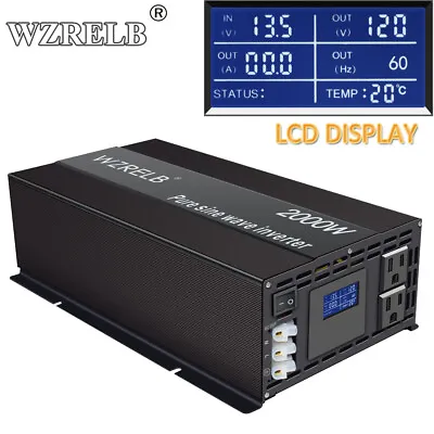 £190 • Buy 12/24/36/48V To 230 240V Pure Sine Wave Inverter 2000W Power Car Truck Camp LCD