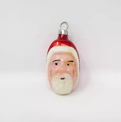 Vintage Mini Glass Santa Claus Head Christmas Ornament ~ Czechoslovakia ~ 2  • $12.70