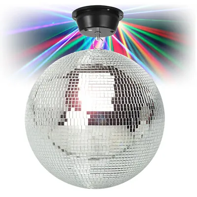 SIlver Glitter Mirror Ball 30cm 12  With Motor Wedding Party Disco Dance Hall DJ • £58