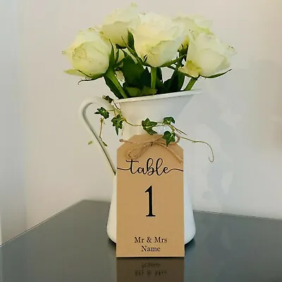 £3.99 • Buy Wedding Table Numbers, Wooden Tag Numbers, Table Center Pieces, Personalised Tag