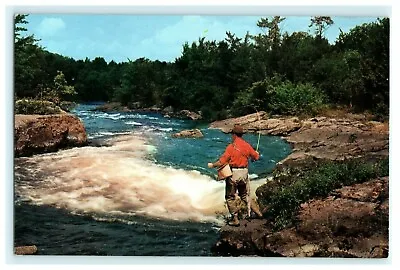 Fly Fishing Rapids MA Massachusetts Vintage Postcard • $12.50