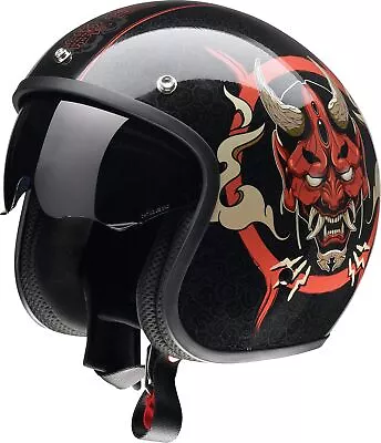 Z1R Saturn Devilish Open Face Motorcycle Helmet Black/Red • $99.95