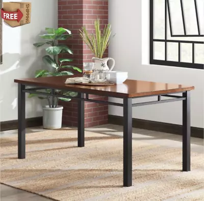 58  Rectangle Dining Table Industrial Style Work Desk Vintage Oak/Black NEW • $245.97