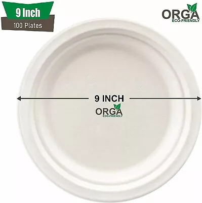 100 Plates Heavy Duty White Plastic Plates & Bowls Microwave Safe • £12.90