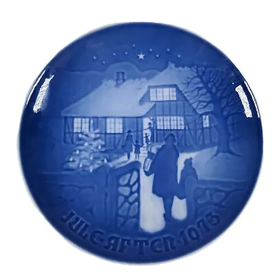 Vintage 1973 B&G Copenhagen Plate Jule After Country Christmas Denmark 7  Cobalt • $12.50