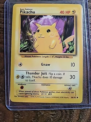 1995 Pikachu Gnaw Pokemon Card 58/102 Rare. 40 HP NM • $4.95