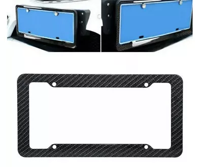 Car License Plate Frame Cover Bonnet Hood Boot Trunk Black Carbon For Saab Smart • $23.99