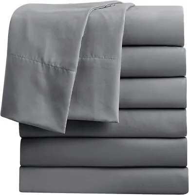 Luxurious 800 Thread Count Egyptian Cotton Flat Sheets - Dark Grey Solid • $222.30