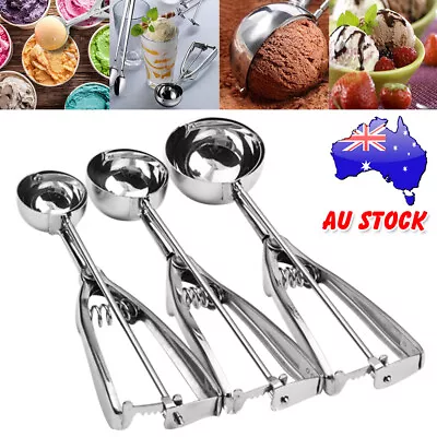 3Pcs Ice Cream Scoop Professional Spring Masher Cake Cookies Dough Muffin Spoon • $14.85