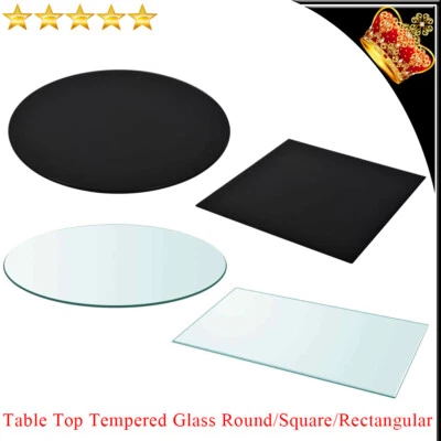 $34.79 • Buy Tempered Glass Dining Coffee Table Top Replacement Protector Black/Transparent