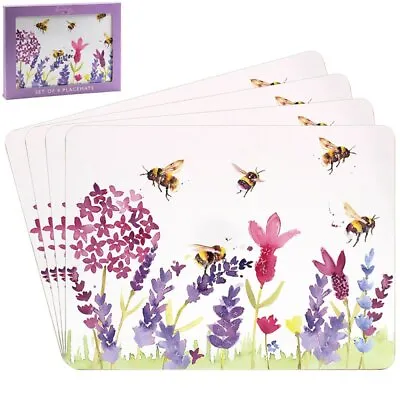 Lavender And Bee Set Of 4 Placemats Dining Table Place Mats Or Matching Coasters • £5.95