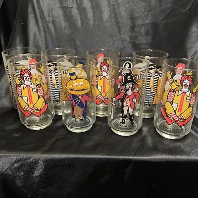 8 McDonalds Collector's Series Glasses 1977 RONALD CAPTAIN CROOK MAYOR HAMBURGLA • $25