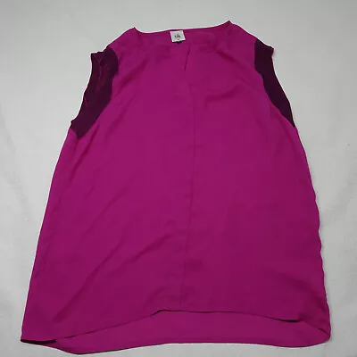 CAbi Size M #5033 Fuschia Campo Top Sleeveless Cap Sleeve Blouse Split V-Neck • $19.98