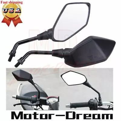 Universal Motorcycle Motorbike Scooter Bike Rearview Rear View Side Mirrors 10mm • $17.69