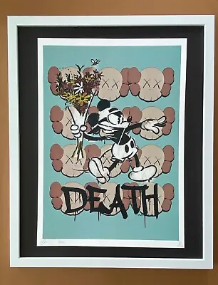 Death NYC Large Framed 16x20in Pop Art Original COA Ka Ws Mickey Mouse Banksy • $250