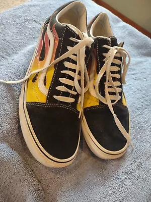 Vintage Vans Off The Wall Flame Shoes Low Top Men Size 12 Made In USA • $20