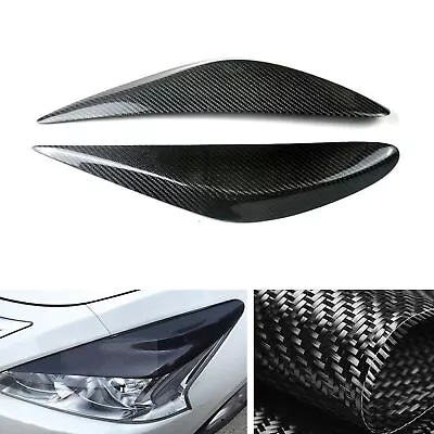 1Pair Front Headlight Eyelid Eyebrow For Nissan Altima 2013-2015 Carbon Fiber Zo • $67.67