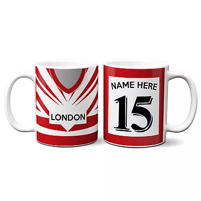 Personalised London Broncos Mug Rugby League Cup Fathers Day Birthday Gift RSM27 • £12.95