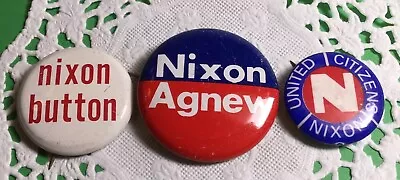 Lot Of 3 Nixon Agnew Political Campaign Buttons Pins United Citizens  • $7.99