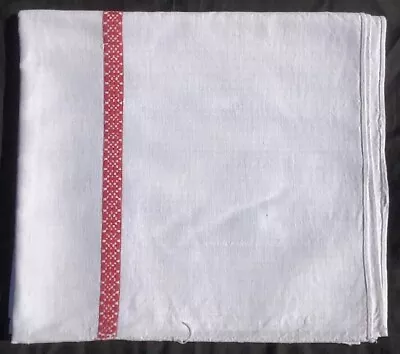 £40 • Buy Antique French Red Striped Linen Farmhouse Provence Tablecloth
