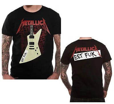 Metallica T Shirt Eet Fuk Official  New Black S - 2XL • £15.55