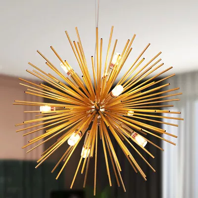 Modern 9-Light Sputnik Chandelier Ceiling Light Gold Chandelier Living Room E14 • £99.99