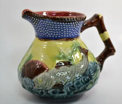Antique Shorter And Son's Majolica Fish And Shell Pitcher • $54.24