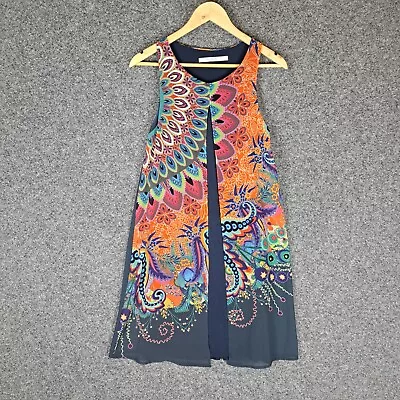 Desigual Womens Dress Size 36 AU 8 Multicoloured Sleeveless Lined • $12.48