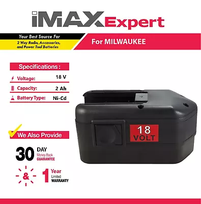 18V 2Ah NiCd Battery For Milwaukee 48-11-2230 48-11-2200 48-11-2232 • $34.69