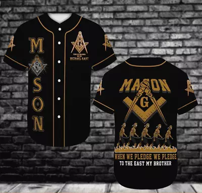 Personalized Freemasonry Baseball Shirt With Lodge Name Masonic Apparel S-5XL • $9.99