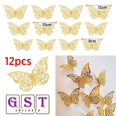 3D Butterfly Wall Stickers Decals Nursery Decoration Home Wedding Decor 12pcs • $3.72