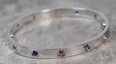 £7410.48 • Buy Cartier 18K White Gold Multi-Gemstones Love Bracelet B&P
