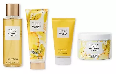 Victoria's Secret Bath Set PINEAPPLE & SHEA  Body Wash Lotion 4-Piece Set NEW • $62.44