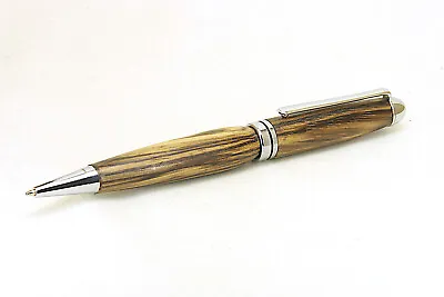 £11.99 • Buy Hand Crafted Zebrano Wood Ballpoint Twist Pen Black Ink - Handmade Wooden
