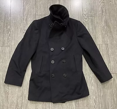 Vintage US NAVY 1975 KERSEY WOOL PEA COAT Peacoat Military Jacket 40/M • $149