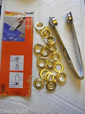 £13.95 • Buy Eyelet Tool Kits And Eyelets 4mm 10mm 15mm Or 16mm Hinged Tarpaulin Leather