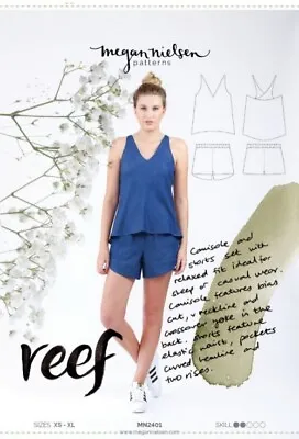 Megan Nielsen Sewing Pattern Reef Camisole & Shorts Women XS-XL • £26.98