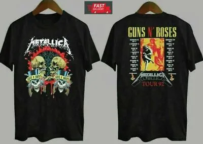Guns Metallica 1992 Tour Roses Vintage T-Shirt Black Unisex Tee N' Xl Concert • $18.99