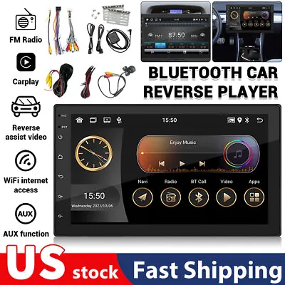 7 Car Apple Carplay Radio Android Auto Double Touch Screen Stereo Bluetooth 2Din • $62.98