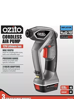 OZITO Cordless 12V Li-ion Air Hand Pump Battery Operated & Valve Kit Brand New • $70