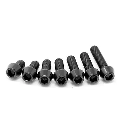 M5 X 0.8 Titanium Bolt Screw Taper Head Black PVD Ceramic Black Coating 10-25mm • £9.31