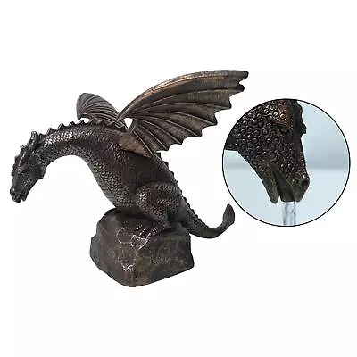 Garden Fountain Dragon Statue Water Feature Dragons Sculpture Yard • £24.36