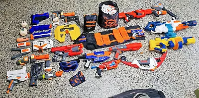 Nerf Guns Blasters Bulk Lot And Accessories • $80