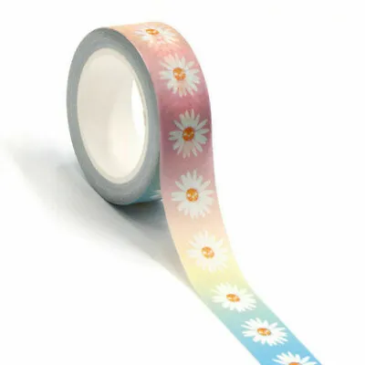£3.30 • Buy Ombre Daisy Washi Tape Pastel Floral Decorative Paper Masking Bujo Scrapbooking