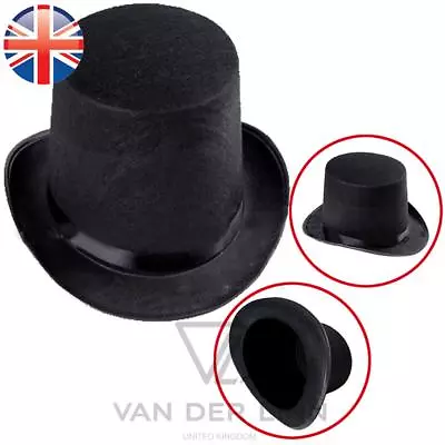£4.88 • Buy Black Top Hat Adult LARGE Top Hat Victorian Magician Mad Hatter Fancy Dress