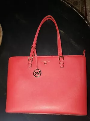 Michael Kors Jet Set Travel Large Shoulder Tote Bag - Red • $100