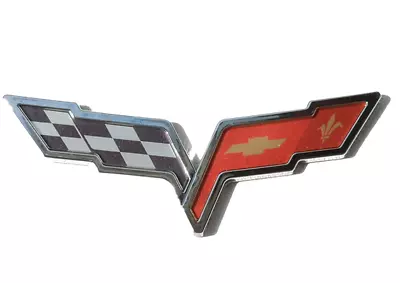 Car Rear Badge Trunk Emblem Crossed Flags Chrome For Chevy C6 Corvette 2005-2013 • $37.99