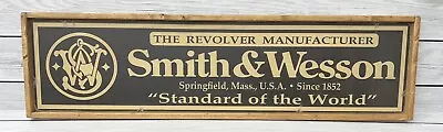 Rustic Style Smith & Wesson Hunting Wooden Sign Man Cave Framed - 10 X36  • $99.95