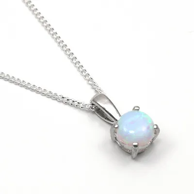 $90.56 • Buy Opal Pendant With Chain Unicorn Tear Opal 6mm Solitaire Sterling Silver 